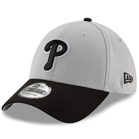 Men's Philadelphia Phillies New Era Gray/Black Team Classic 39THIRTY Flex Hat