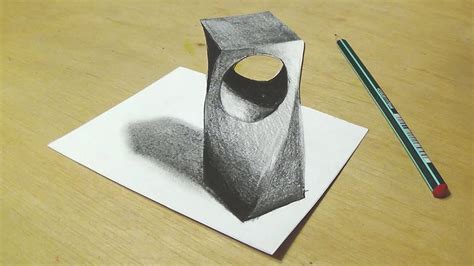 Drawing 3D Holey Object - Trick Art with Graphite Pencils - Cool Anamorphic Illusion - YouTube