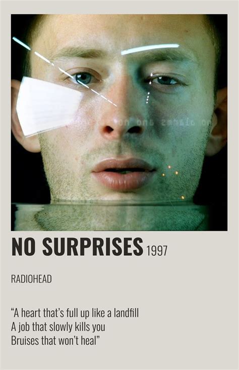 no surprises song poster | Radiohead songs, Music album covers, Radiohead albums