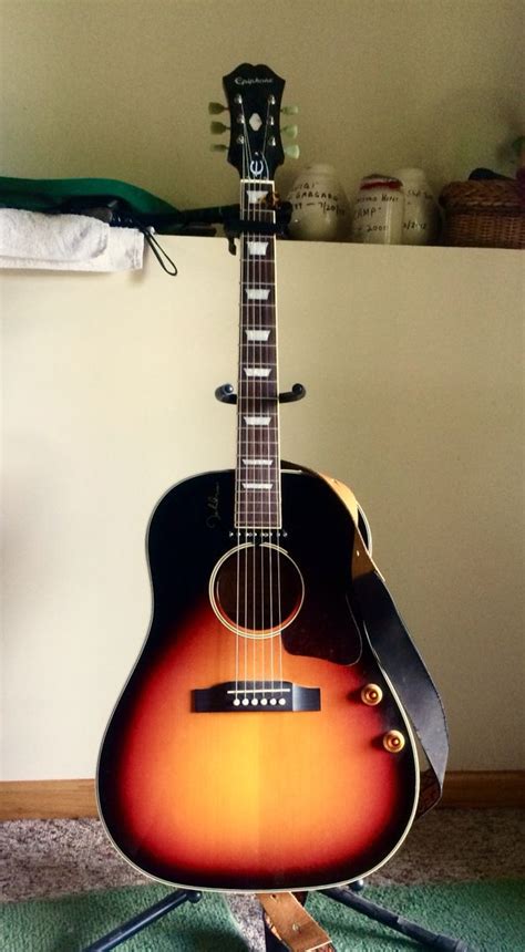 Epiphone knock-off of John Lennon's Gibson J160. | Epiphone, Guitar ...