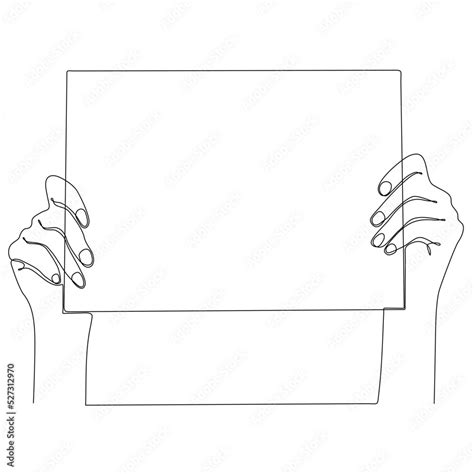 continuous line drawing hand holding book vector illustration Stock ...