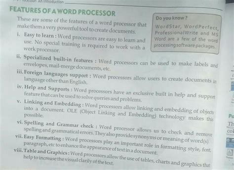 What is word processing explain features of a word processor? - Brainly.in