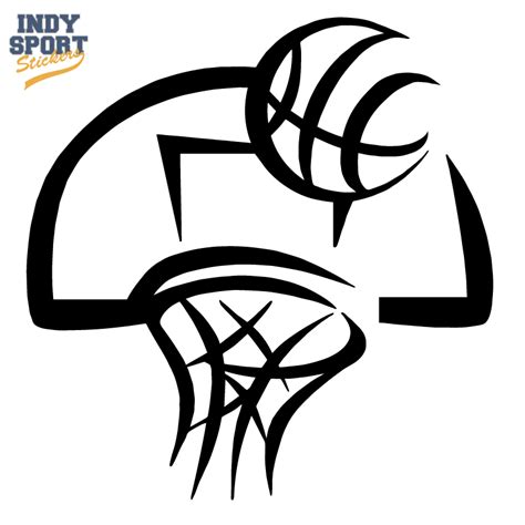 Basketball Goal Silhouette with Basketball Decal - Indy Sport Stickers ...