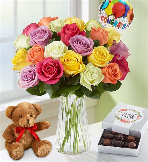 Congratulations Assorted Roses: 12-24 Stems | 1800Flowers.com