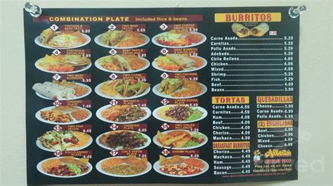 Alberto Mexican Food Menu