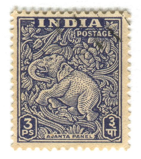 India Postage Stamp: Ajanta Caves elephant | part of stamp s… | Flickr - Photo Sharing!