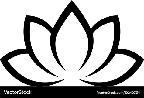 Black calligraphic lotus blossom yoga symbol Vector Image