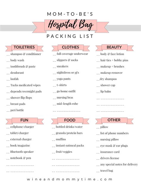 Baby hospital bag checklist - mumunic