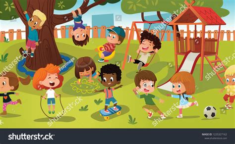 Grupo de niños jugando al juego: vector de stock (libre de regalías ...