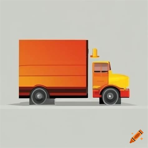 Side view of a truck in 2d vector art with straight lines on Craiyon