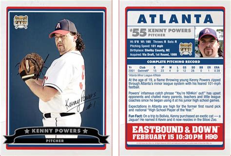 Kenny Powers Baseball Card Gallery From HBO's Eastbound & Down