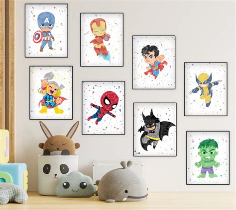 Superhero Kids Bedroom Decor Superhero Prints Superhero Wall - Etsy