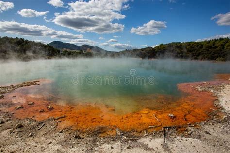 Champagne Pool in Waiotapu, Rotorua, New Zealand Stock Image - Image of ...