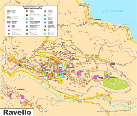 Ravello Tourist Map - Ontheworldmap.com