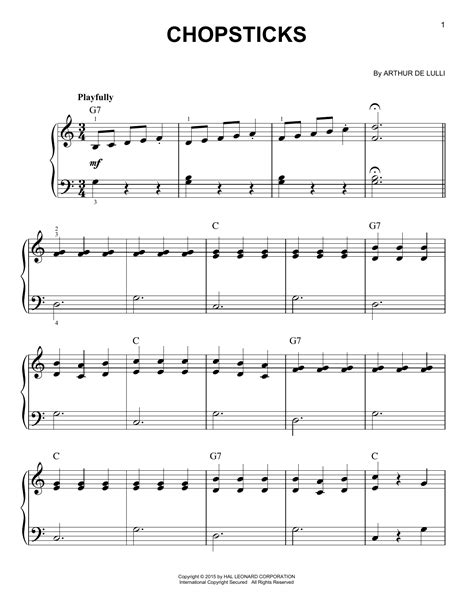 How To Play Chopsticks On Piano Sheet Music - change comin