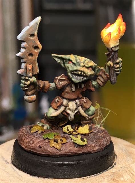 Pathfinder goblin pyro from Reaper Bones. Painted by JD Wiker. | Dnd miniatures, Miniatures ...