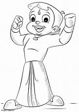 Chhota Bheem coloring Page sketch template