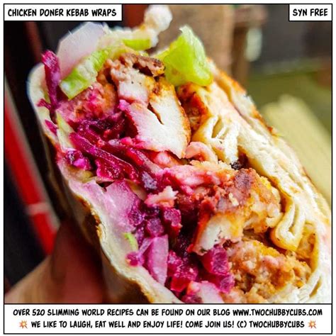 syn-free chicken doner kebab wraps - twochubbycubs