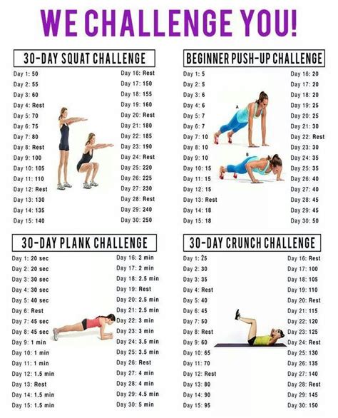 30 day challenges | Weight loss | 30 day fitness, Workout challenge ...