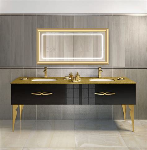 LED Lighted Gold Frame Bathroom Mirror With Defogger - Contemporary - Wall Mirrors - by Supreme ...