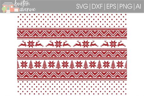 Christmas Sweater Background Cut File - Thanksgiving SVG DXF EPS AI PNG