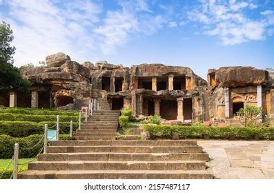 Historic Udayagiri Khandagiri Carved Caves Built Stock Photo 2157487117 ...