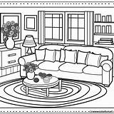 Coloring page In The living Room Of House Download Or Print For Free sketch template