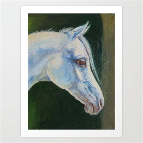 White Arabian Horse portrait Arab horse painting Art Print by ...