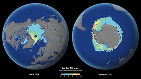 ESA - Arctic and Antarctic sea-ice thickness