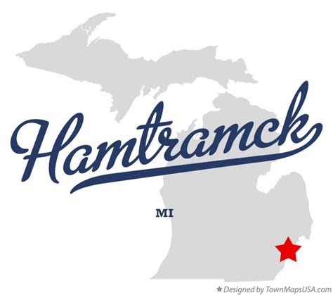 Map of Hamtramck, MI, Michigan