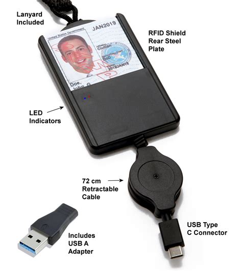 Stanley Global SGT119XM CAC PIV Smart Card Reader & ID Holder with ...