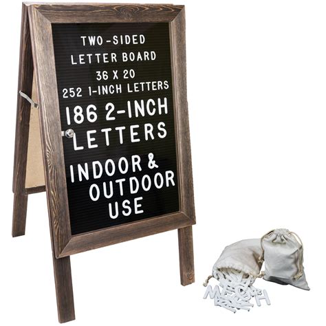 Large Wooden A-Frame Sidewalk Sign 36x20 Felt Letter Board w ...