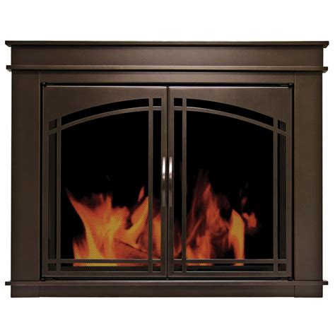 Pleasant Hearth Fenwick Small Glass Fireplace Doors-FN-5700 - The Home ...