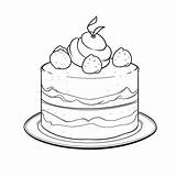 Cake coloring Page – Coloring Corner sketch template