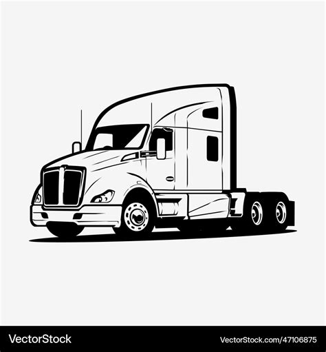 Semi truck big rig 18 wheeler art Royalty Free Vector Image