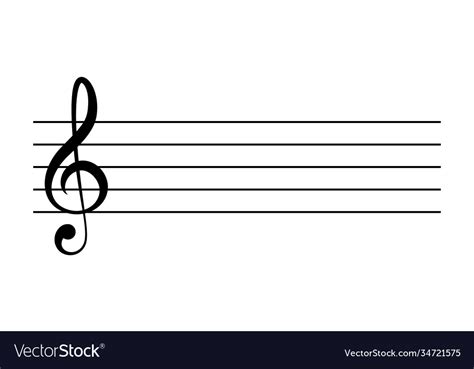 Blank music staff isolated on white background Vector Image