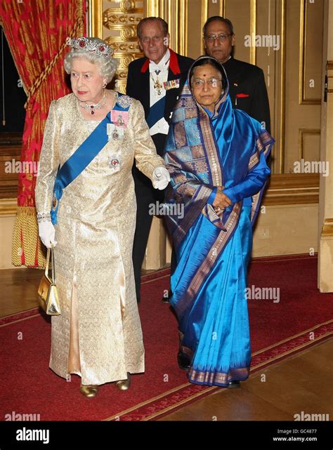 Britain's Queen Elizabeth II and the Indian President Pratibha Patil ...