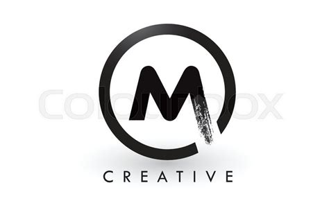 M Brush Letter Logo Design with Black ... | Stock vector | Colourbox