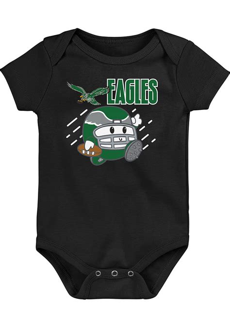 Philadelphia Philadelphia Eagles Black Baby Retro Poki Player One Piece