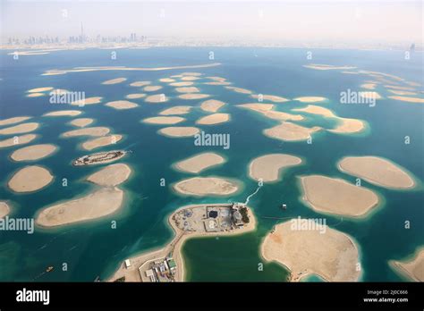 Dubai The World world island islands panorama aerial view aerial photo ...