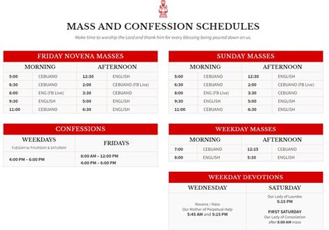 Basilica Minore del Sto. Niño de Cebu Mass and Confession Schedules ...