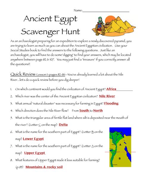 Ancient Egypt Scavenger Hunt - DocsLib