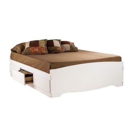 Prepac Monterey Contemporary Wood White Full Platform Storage Bed | Cymax Business