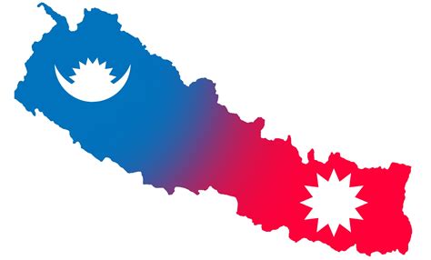 Map of Nepal with flag | Clipart Nepal