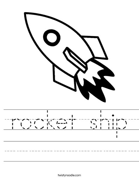 rocket ship Worksheet - Twisty Noodle