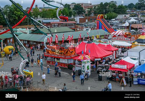 Rides and Food at County Fair Stock Photo - Alamy