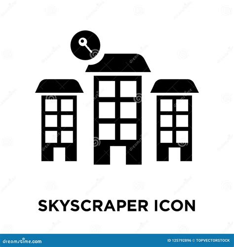 Skyscraper Icon Vector Isolated on White Background, Logo Concept of Skyscraper Sign on ...