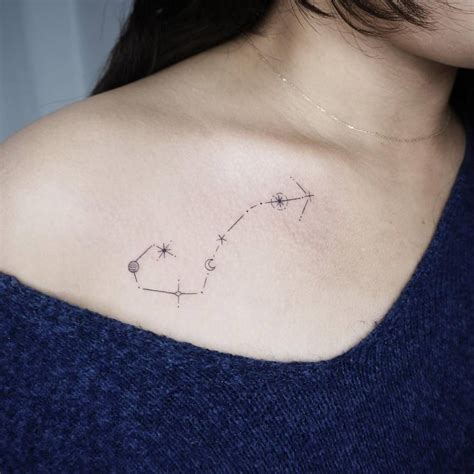 Scorpius constellation tattoo on the chest.