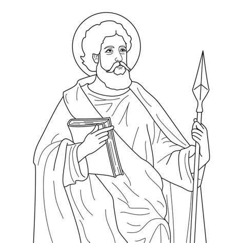 Thomas The Apostle, St Thomas, Eps Vector, Vector Art, Apostles, Outline, Monochrome, Saints ...