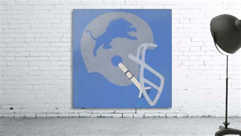 Vintage Detroit Lions Helmet Art (1965) Reproduction Fine Art Print (1) - Row One Brand